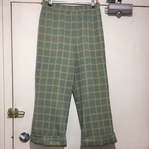 VINTAGE PLAID BELTED PANTSUITS SIZE S/M - Picture 9 of 11